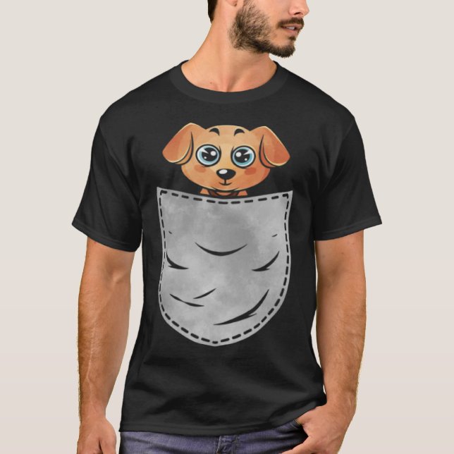 T-shirt Poche Chien Animal Dans Votre Poche Labrador Chien (Devant)