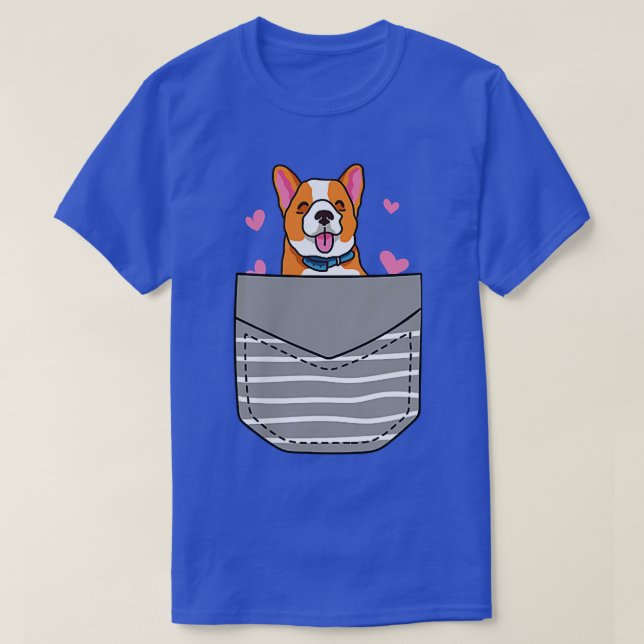 T-shirt Poche Cute Corgi Lover (Design devant)