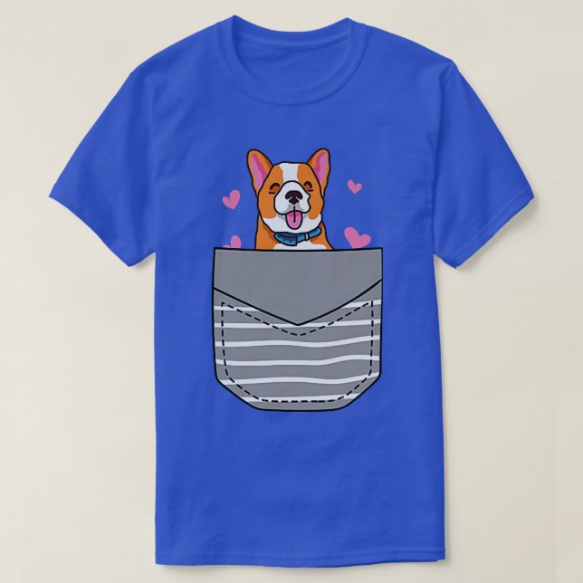 T-shirt Poche Cute Corgi Lover-756 (Design devant)