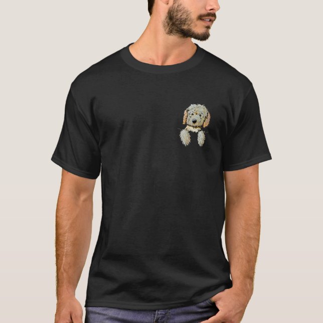 T-shirt Poche Cute Goldendoodle Chien Amoureux des animaux (Devant)