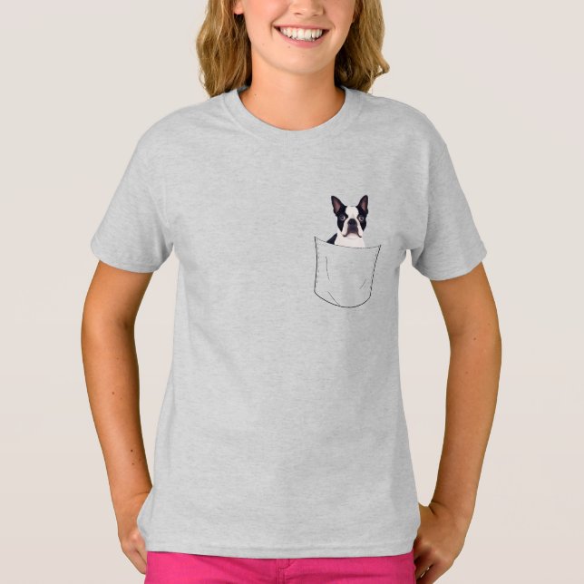 T-shirt Poche de Pékin - Boston Terrier Dog (Devant)