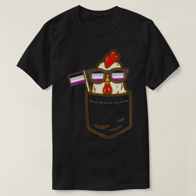 T-shirt Poche de poulet ferme LGBTQ Aseual Drapeau Ace P (Design devant)