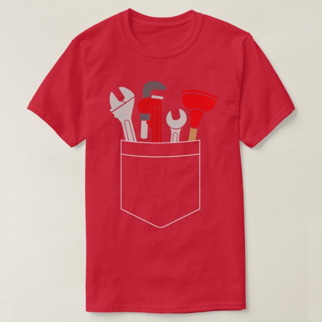 T-shirt Poche d'outils de plomberie drôle et mignonne (Design devant)