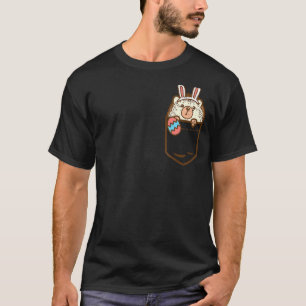 T-shirt Poche Hérisson de Pâques Grotte Oeuf mignon Animal