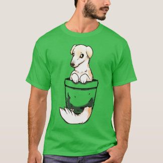 T-shirt Poche mignonne Chien Borzoi