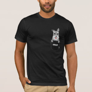 T-shirt Poche miniature Schnauzer chiot chien mignon
