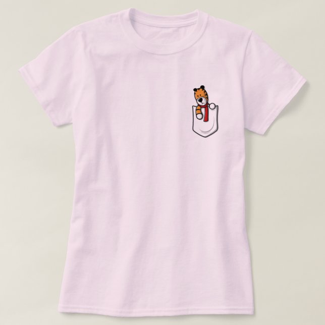 T-shirt pochette design mignonne pal en rose (Design devant)