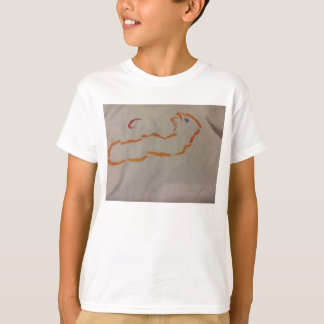 T-shirt Pochoir acrylique orange lumineux à travers le