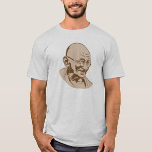 T-shirt pochoir de portrait de l'Inde de gandhi rétro