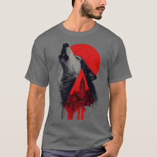 T-shirt Pochoir Trash Polka Loup Hurleur Paysage Urbain