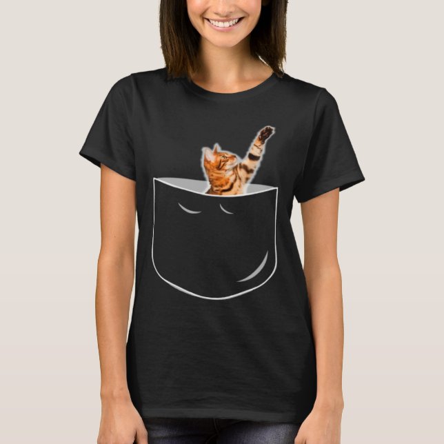 T-shirt Pocket Bengal Cat (Devant)