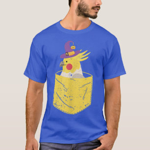 T-shirt Pocket Cockatiel Witch Citrouille Drôle Halloween 