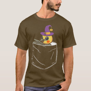 T-shirt Pocket Cockatiel Witch Citrouille Drôle Halloween 