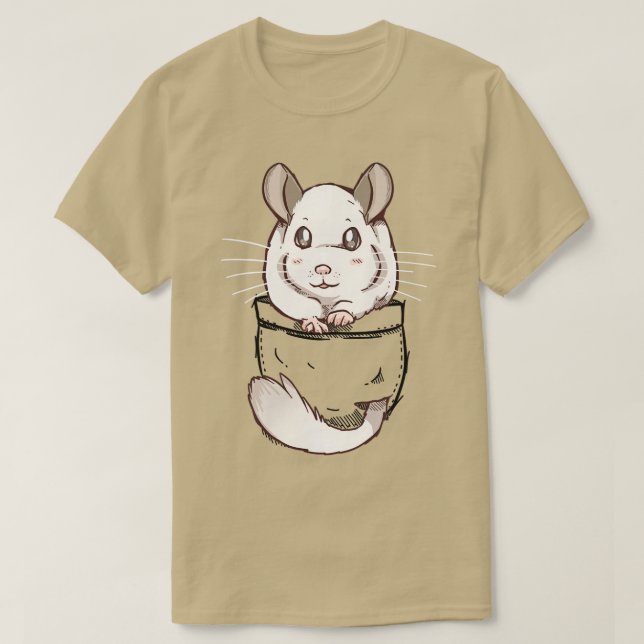 T-shirt Pocket Cute blanc Chinchilla (Design devant)