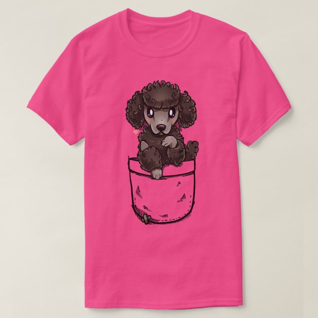 T-shirt Pocket mignon Poodé Chien chiot (Design devant)