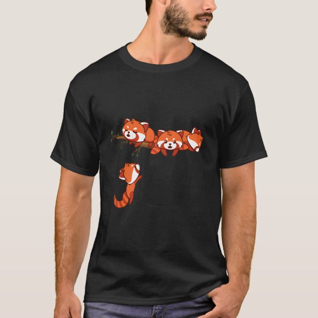 T-shirt Pocket Series Red Panda Jouer ours (Devant)