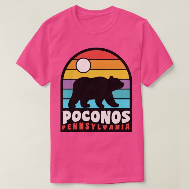 T-shirt Poconos Pennsylvanie Pocono Mountains Bear Badge (Design devant)