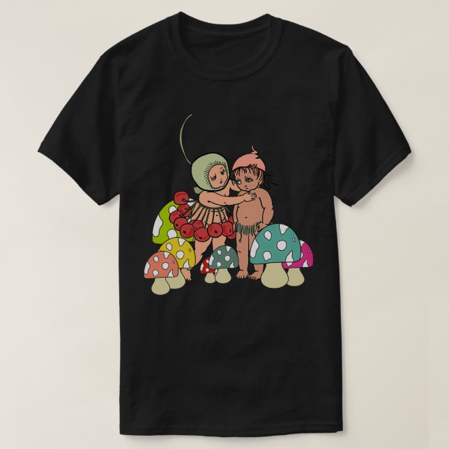 T-shirt Poêle à soupe, tarte à tarte et champignons (Design devant)
