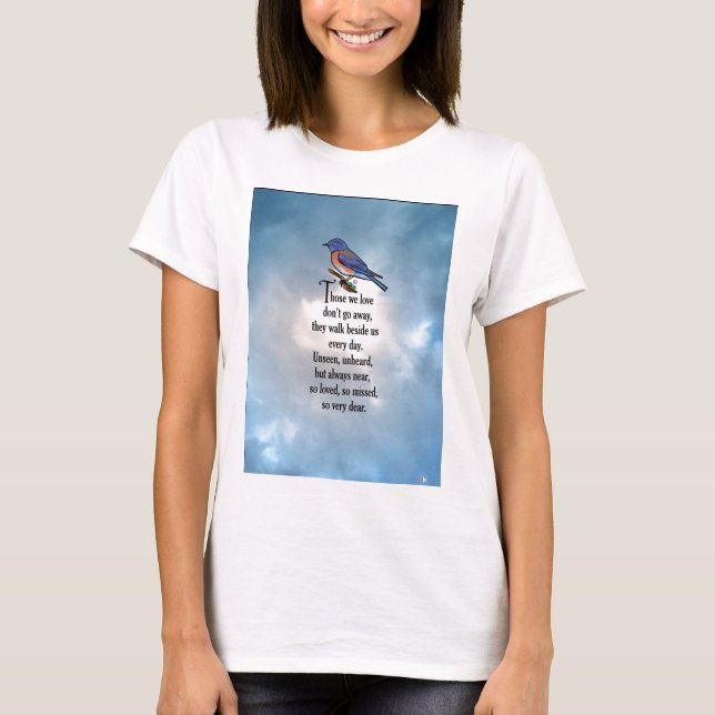 T-shirt Poème "ainsi aimé" d'oiseau bleu (Devant)