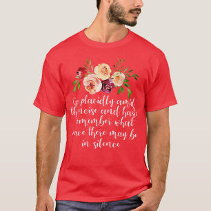 T-shirt Poème de Desiderata sur la paix et le calme