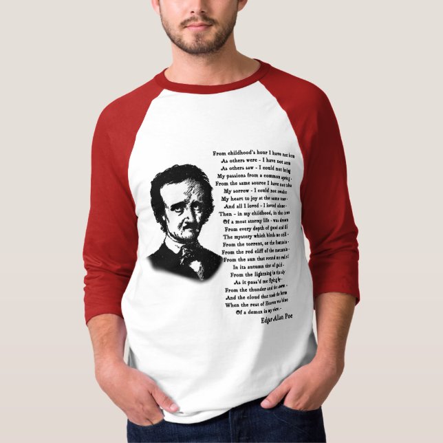 T-shirt Poème d'Edgar Allan Poe SEUL (Devant)