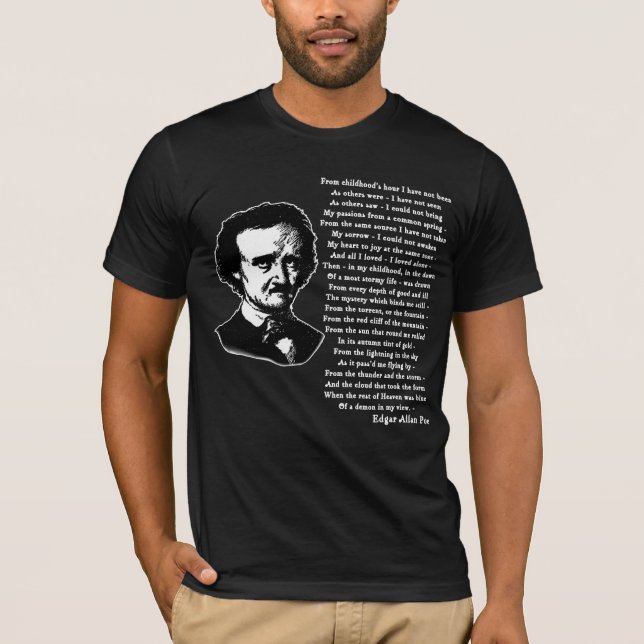 T-shirt Poème d'Edgar Allan Poe SEUL (Devant)