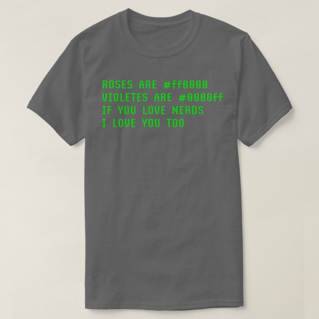 T-shirt Poème Nerd amusant Geek informatique Tech Humour I (Design devant)