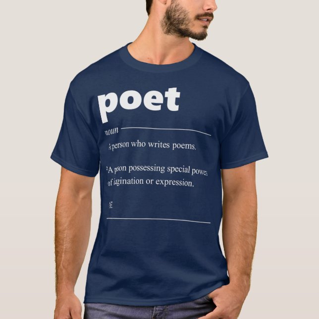 T-shirt Poet Definition Funny Gift for Poet Drama Poetry (Devant)