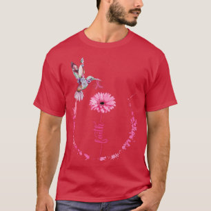 T-shirt Poid Flower Ribbon Pink Faith Breast Cancer