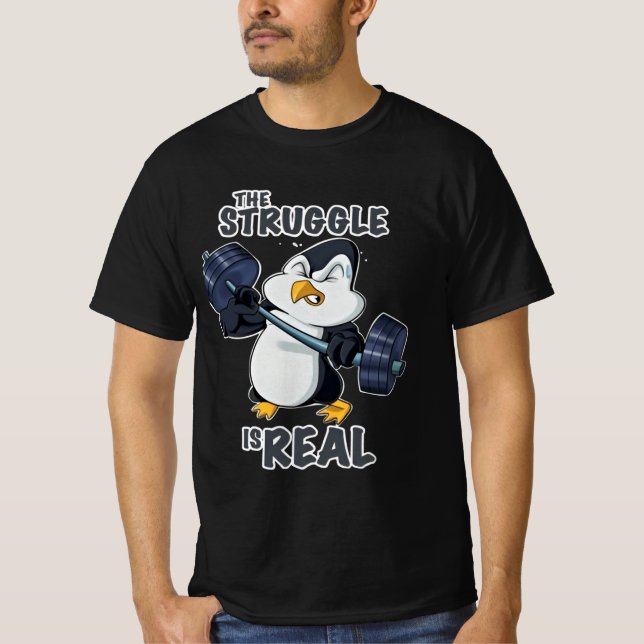 T-shirt Poids à codage de pingouin (Devant)