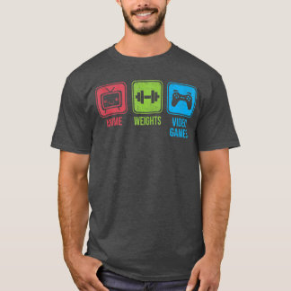 T-shirt Poids d'anime Jeux vidéo Otaku Workoutankop vinta
