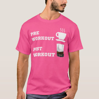 T-shirt Poids du café avant l'entraînement Whiskey Bourbon
