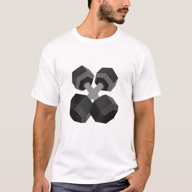 T-shirt Poids Formation Fitness Dumbbell Bodybuilding (Devant)