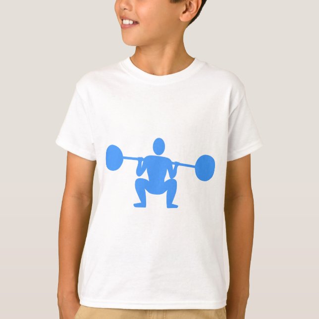 T-shirt Poids Lifter 01 - Bleu bébé (Devant)