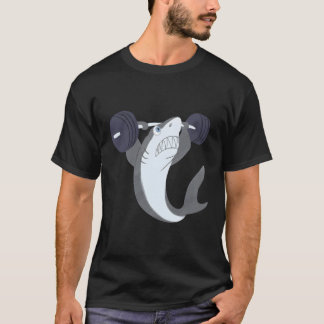 T-shirt Poids Poids Barbell de requin Entraînement Gym Poi