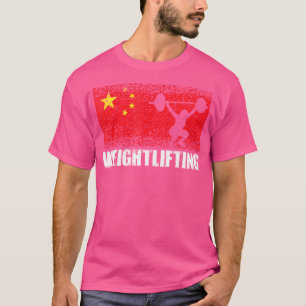 T-shirt Poids Sport Chine Drapeau chinois Poids Lift