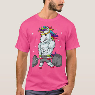 T-shirt Poids Unicorn Funny Deadlift Gym Cadeau