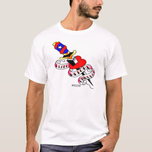T-shirt Poignard par la mort de coeur avant tatouage de