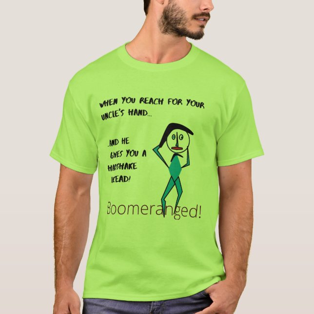 T-shirt Poignée d'oncle de base verte en surangée (Devant)
