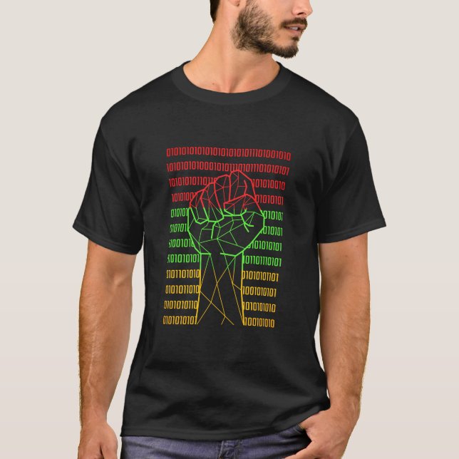 T-shirt Poing Black Power De BLM Pour Geeks (Devant)