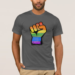 T-shirt Poing de fierté arc-en-ciel traditionnel LGBTQ