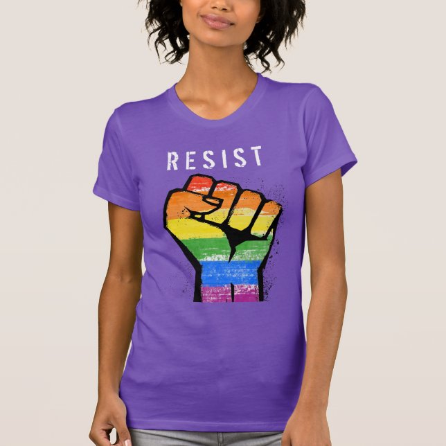 T-shirt Poing de résistance LGBT (Devant)