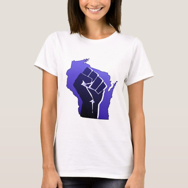 T-shirt Poing de solidarité du Wisconsin (Devant)