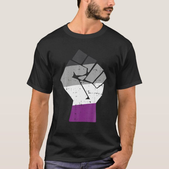 T-shirt Poing élevé Ace Pride Ace Asexuelle Support résist (Devant)