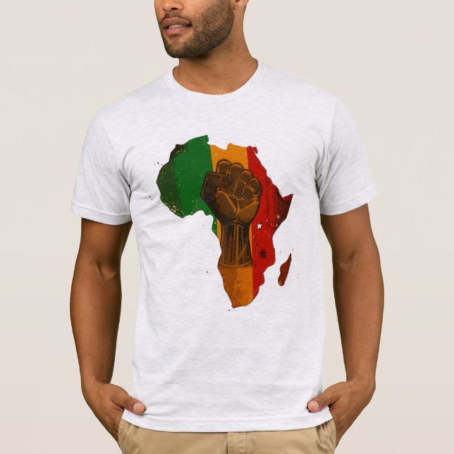 T-shirt Poing levé panafricain & Afrique - Plan (Devant)