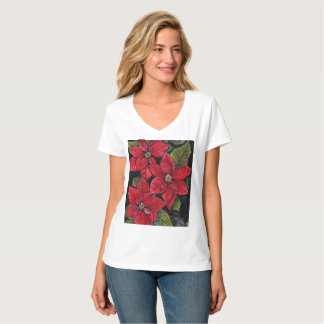 T-shirt Poinsététie Vibrante En Aquarelle