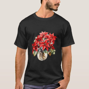 T-shirt Poinsettia Rouge Noël Fleurs d'hiver