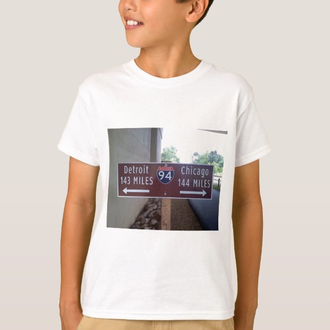 T-shirt Point à mi-chemin, Detroit Chicago (Devant)