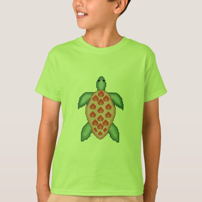 T-shirt Point de croix de tortue de mer (Devant)