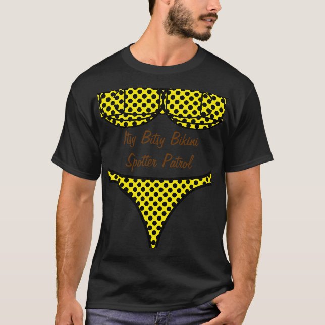 T-shirt Point de polka noir de bikini (Devant)